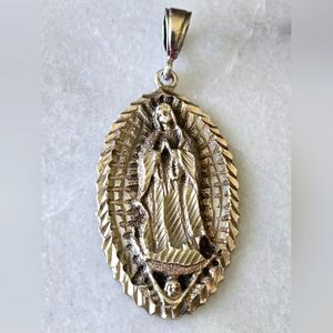 Our LADY GUADALUPE Sterling Silver Pendant 14.54 Grams Silver Weight